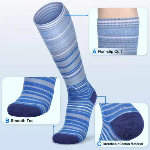 Vista 5 de Calcetines de esquí para hombres y mujeres, 2 pares de calcetines cálidos de snowboard para invierno, calcetines de esquí hasta la rodilla sobre