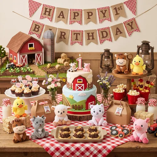 Vista 4 de Aoriher 9 piezas de animales de peluche de granja a granel de 4 pulgadas