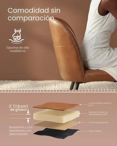 Vista 6 de VASAGLE - Juego de 2 sillas de comedor tapizadas para cocina