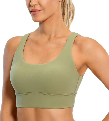 Vista 59 de CRZ YOGA Butterluxe - Brasier deportivo con espalda en U para mujer, cuello redondo, acolchado, de bajo impacto, para yoga, entrenamiento