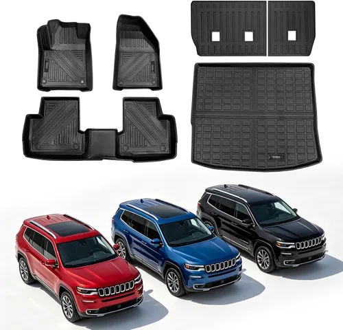 Vista 7 de Vanseno Alfombrilla de respaldo compatible con Jeep Cherokee 2014-2023, cubierta de asiento trasero, protector para todo tipo de clima, compatible