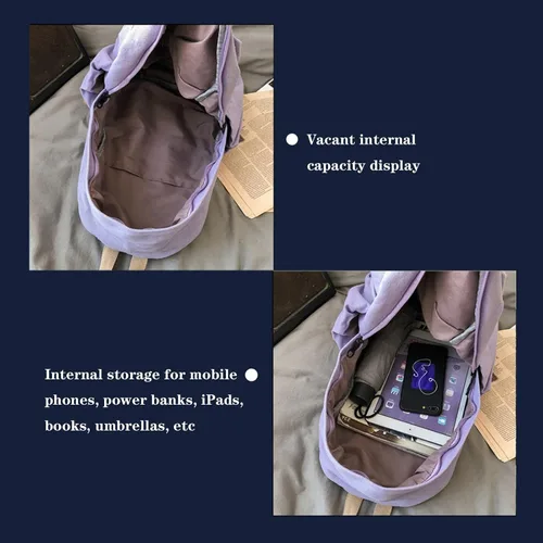 Vista 4 de CBDAO Bolsa de lona para mujer, mochila de ocio de gran capacidad para hombres y mujeres, mochila de viaje para hombres y mujeres, Verde, Mochilas