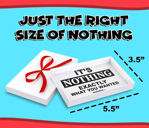 Vista 3 de Jergrim Caja de regalo Nothing, regalos divertidos de broma, ideal para elefante blanco, regalos para hombres, mujeres, Papá Noel secreto