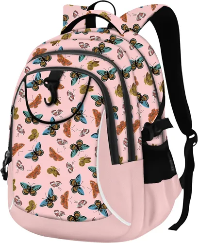 Vista 35 de Mochila escolar estilo Rickyh, mochila de viaje para hombres y mujeres, mochila ligera con compartimento para portátil, Tamaño único