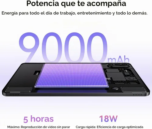 Vista 6 de Tableta Blackview Android con teclado, tableta grande de 12 pulgadas, tabletas computadora con Gemini AI, lápiz, 24GB+128GB/2TB, pantalla 2K FHD+