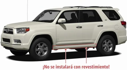 Vista 6 de Raptor Series Estribos laterales compatibles con 4Runner 2010-2024 sin borde de puerta inferior, tableros negros texturizados para camiones