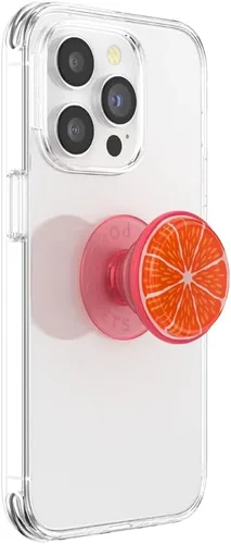 Vista 5 de PopSockets Agarre para Teléfono con Soporte Expandible y Kickstand, Agarre Adhesivo - Jelly Citrus
