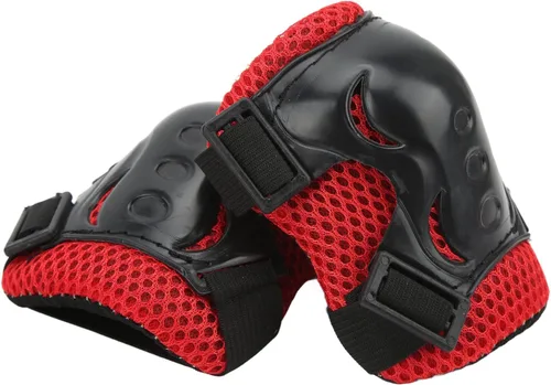 Vista 2 de OUKENS Rodilleras coderas, coderas, guardias, equipo de protección, rojo, para niños de 5 a 16 años, para niños y jóvenes, para patines de ruedas