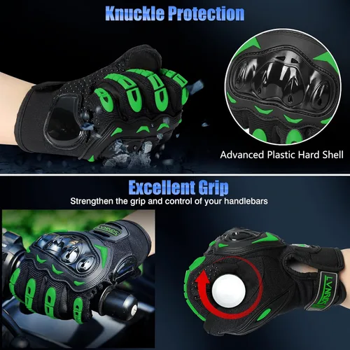 Vista 3 de Guantes de motocicleta con pantalla táctil para hombres y mujeres, guantes de carreras para motocross, BMX, ATV, MTB, ciclismo