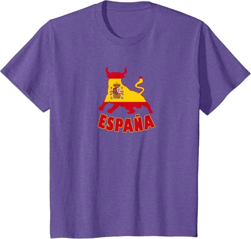 Vista 40 de Spain Espana with Bull and National Flag/Present T-Shirt Asphalt Grey