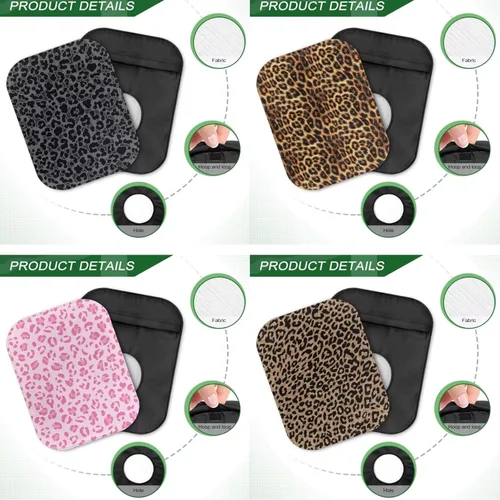 Vista 6 de Rnyleeg Fundas de bolsa de colostomía con estampado de leopardo para mujer, suministros de ostomía de moda de 4 piezas para ileostomía, cuidado
