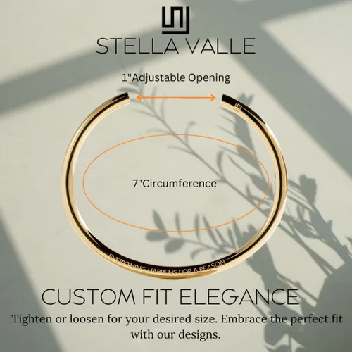 Vista 2 de Stella Valle Sister Bracelets Rhodium Plated Cuff Bracelet for Women with Mantra Matching Bracelets for Sisters Birthday Holiday Present for Her