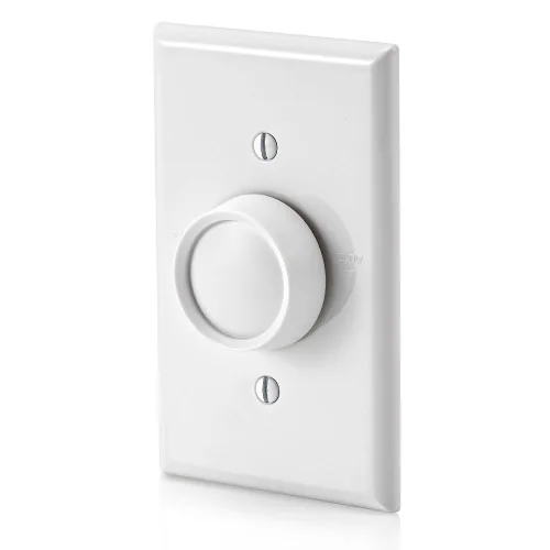 Vista 4 de Leviton Trimatron - Interruptor giratorio de control de velocidad del ventilador, 5 A, rango completo, velocidad variable, polo único, 6616-W