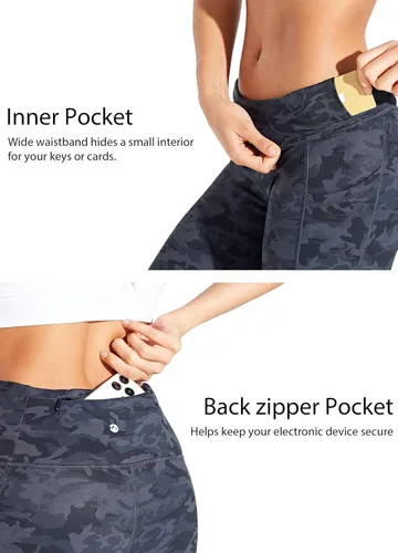 Vista 5 de Willit - Leggings de cintura alta con forro polar para mujer, impermeables, térmicas, para senderismo, yoga, correr