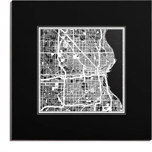 Vista 70 de O3 Design Studio San Diego, CA Paper Cut Map Matted Grey 20x20 in Paper Art