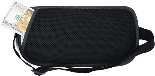Vista 127 de DAITET Cinturón de dinero, soporte para pasaporte, cartera de viaje oculta segura con bloqueo RFID, riñonera encubierta (negro), Negro, Rfid