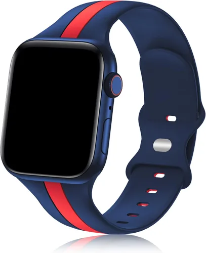 Vista 14 de Seizehe - Banda deportiva de diseño compatible con Apple Watch de 38/40/41/42/44/45/46/49 mm, unisex, correa de silicona suave para Apple Watch