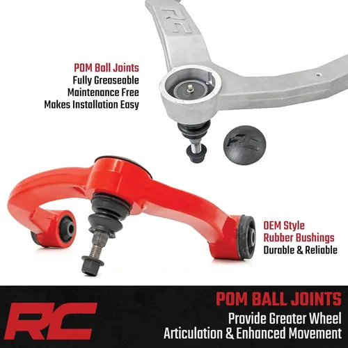 Vista 4 de Brazos de control superior forjados de aluminio de Rough Country para Ram 1500 de 12-18 31201RED