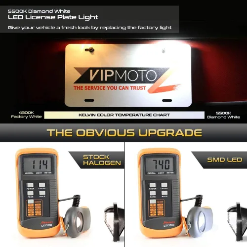 Vista 3 de VIPMOTOZ Luz de matrícula LED completa para Ford E-150 E-250 E-350 Econoline E-450 E-550 Super Duty Cargo Van 1992-2018, 6000K diamante blanco, 1