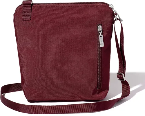 Vista 3 de Baggallini Bolso cruzado de bolsillo con correa de muñeca con protección RFID, Cerezo oscuro