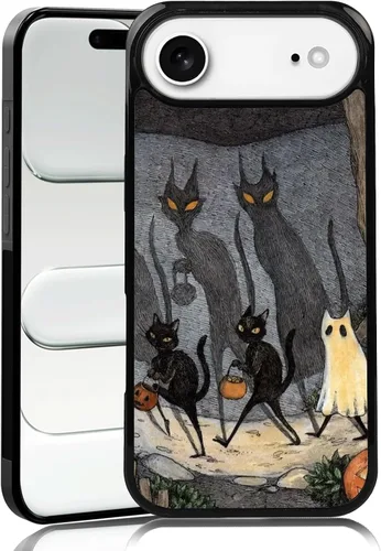 Vista 64 de Elegante funda de teléfono con diseño de gato Marie compatible con iPhone 11, funda de encaje dorado para iPhone, a prueba de golpes, rosa fucsia