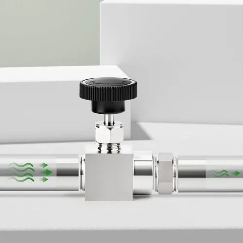 Vista 7 de TAISHER Válvula de aguja de acero inoxidable 316 con mango de rueda 1/2 "NPT macho x 1/2" NPT hembra