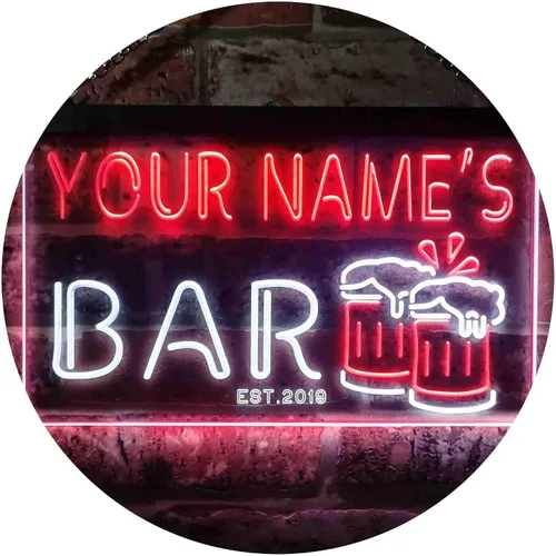 Vista 28 de ADVPRO Letrero de neón LED personalizado con texto en inglés «Your Name Est Year» (12 x 8.5 pulgadas) st4s32-w1-tm-b