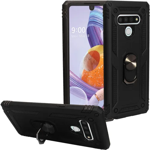 Vista 25 de Para LG Stylo 6 LM-Q730 (2020) - Funda híbrida con soporte de anillo - RS2 Negro
