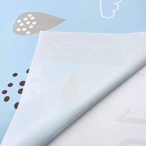 Vista 3 de Revestimiento de estante azul arcoíris nube autoadhesiva para cajón de papel de dibujos animados decoración de pared para dormitorio, cajas