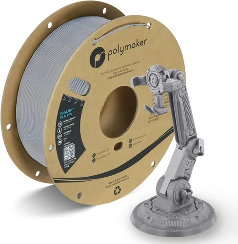 Vista 18 de Polymaker PLA Pro Filament 1.75mm 1KG Black, High-Impact Resistance Tough, High Speed Up to 300mm/s, Clean Surface, Low-Warp, Easy to Print on
