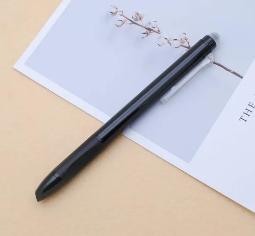 Vista 6 de OASO K019 - Juego de pluma estilográfica retráctil borrable de 0.020 in con 2 cartuchos de tinta azul, escritura suave para estudiantes escolares