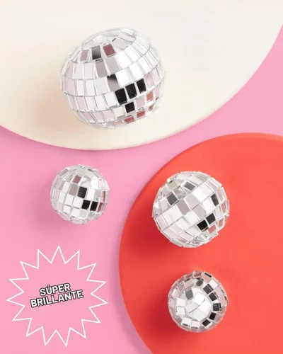 Vista 3 de xo, Fetti Decoración para tartas de 4 bolas de discoteca Decoraciones