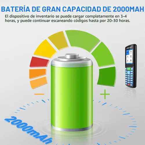 Vista 6 de Escáner de código de barras 1D 2D inalámbrico, escáner de inventario portátil JRHC y colector de datos PDT dispositivo de inventario PDT con lector