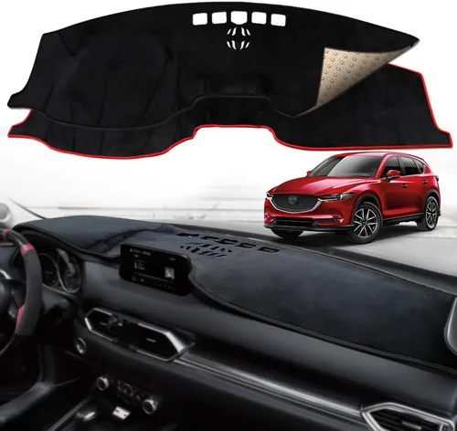 Vista 10 de Beerte Cubierta negra para salpicadero de automóvil para Mazda CX-5 2026 2025-2017 de franela para consola central, protector solar (sin HUD)