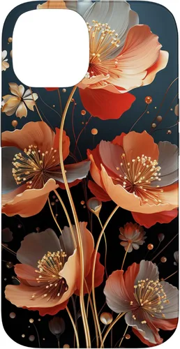 Vista 4 de Red Poppies Flowers In A Field Case for iPhone 16