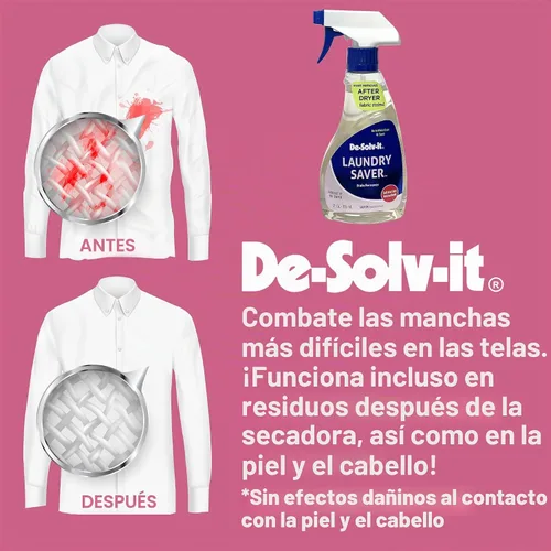 Vista 4 de De-Solv-it Orange-Sol - Protector de lavandería, removedor instantáneo de manchas para lavandería, cabello y piel seguro (12 onzas)