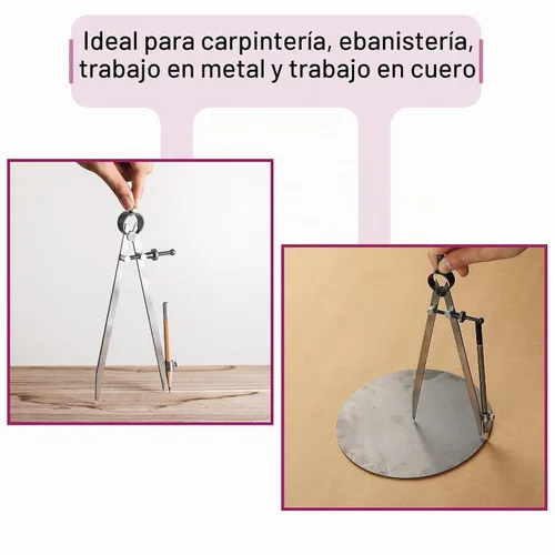 Vista 5 de Mr. Pen - Brújula Profesional con Candado, Brújula de Lápiz, Brújula para Carpintería, Brújula para Geometría, Divisor de Alas, Brújula de Dibujo