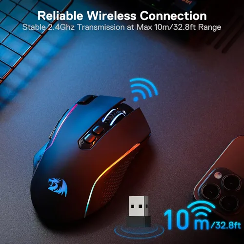 Vista 3 de Redragon Paquete de teclado K670 y mouse para juegos M810 PRO