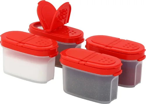 Vista 6 de SIGNORA WARE Tarros de especias con tapas – Juego de recipientes herméticos vacíos recargables de 4 onzas para especias y condimentos – 2 en 1