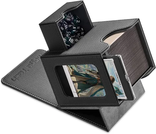 Vista 13 de Mage Tech Caja de cartas para MTG Commander, diseño patentado, pantalla Commander, se adapta a 100 tarjetas de doble manga, ladrillo de tarjetas