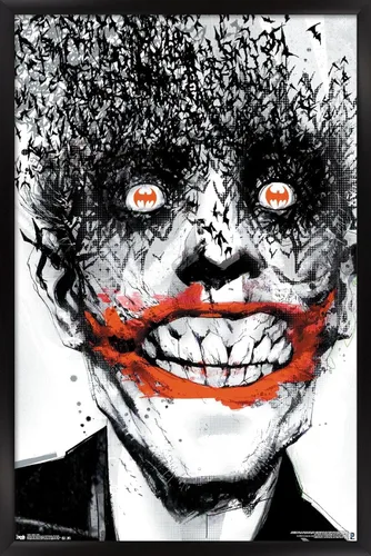 Vista 8 de Trends International DC Comics - Póster de pared de The Joker - Murciélagos, 14.725 x 22.375 pulgadas, versión enmarcada de madera de granero