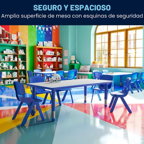 Vista 4 de Flash Furniture Mesa de actividades de plástico para niños, 47.25 x 23.6 Azul