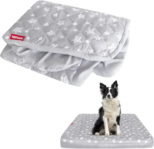 Vista 25 de Fundas impermeables de repuesto para cama de perro, lavables y fáciles de quitar, funda acolchada silenciosa para cama de mascotas, bonito estampado