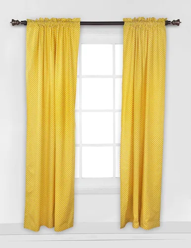 Vista 6 de Bacati - Panel de cortina individual con puntos de pin (amarillo)