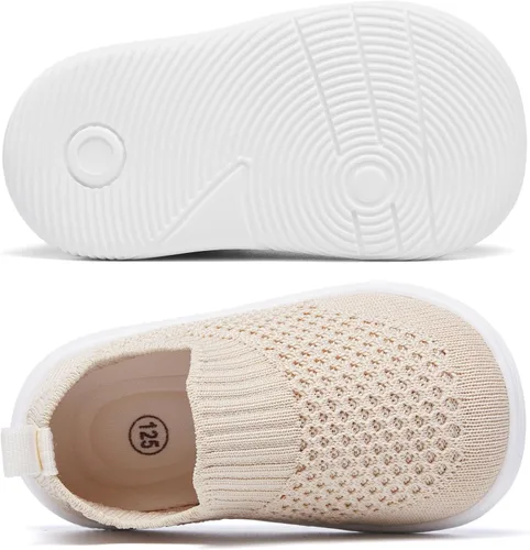 Vista 4 de MORENDL Zapatos de bebé para caminar para niños y niñas, zapatos de tenis antideslizantes para niños y niñas