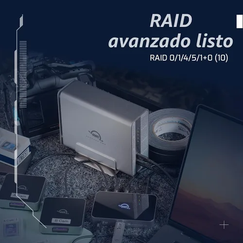 Vista 6 de OWC Express 4M2 USB4 40Gb/s Carcasa SSD NVMe M.2 de cuatro ranuras