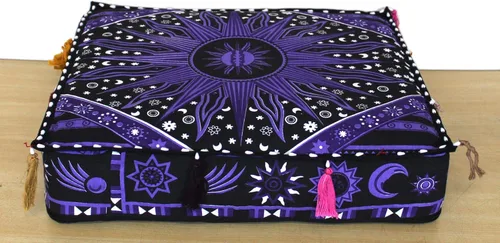 Vista 39 de ICC - Funda de cojín cuadrada grande de algodón con diseño de mandala, funda de almohada hippie, funda de almohada para el suelo con cremallera