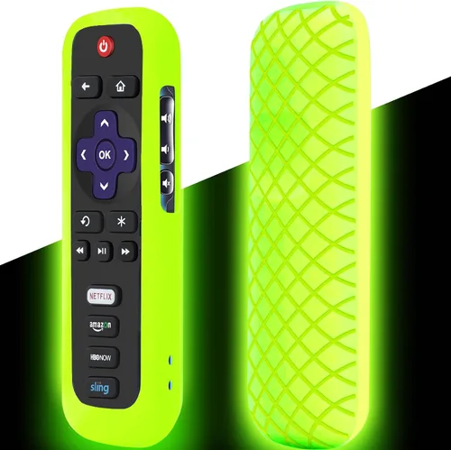Vista 10 de Funda para mando a distancia Roku, cubierta de batería para TCL Smart TV Steaming Stick, funda protectora de silicona para control remoto universal