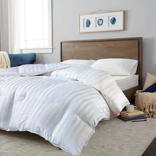 Vista 2 de Blue Ridge Home Fashions Edredón alternativo de plumón de damasco Duraloft de 500 hilos, tamaño individual