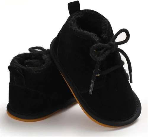 Vista 4 de Meckior Botar para aprender a caminar unisex, para niños y niñas, recién nacidos, terciopelo, suela de goma, zapatos antideslizantes